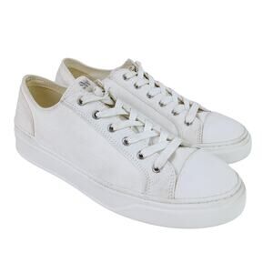 Stuart Weitzman SZ 8.5 Canvas Sammy Twill Sneaker in White $325